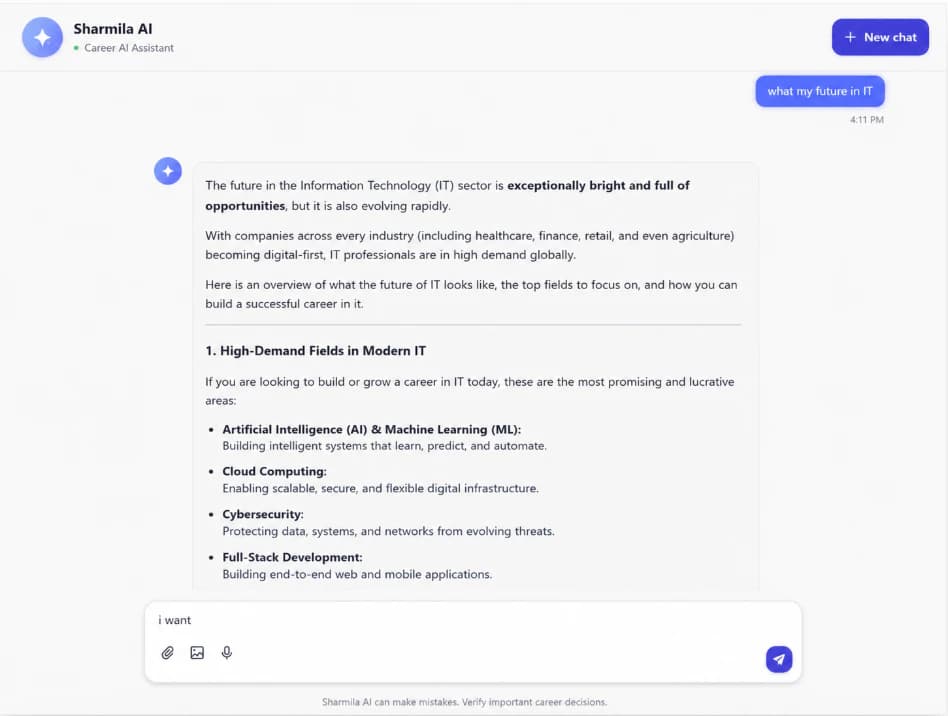 AI Sathi assistant interface