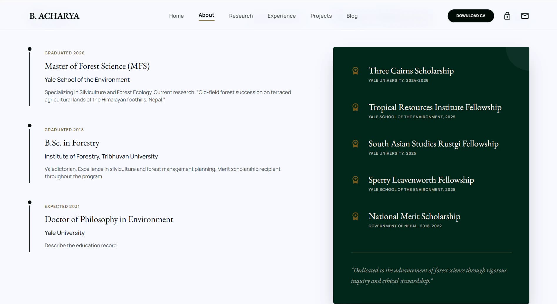 Bishwabandhu portfolio education and fellowship section