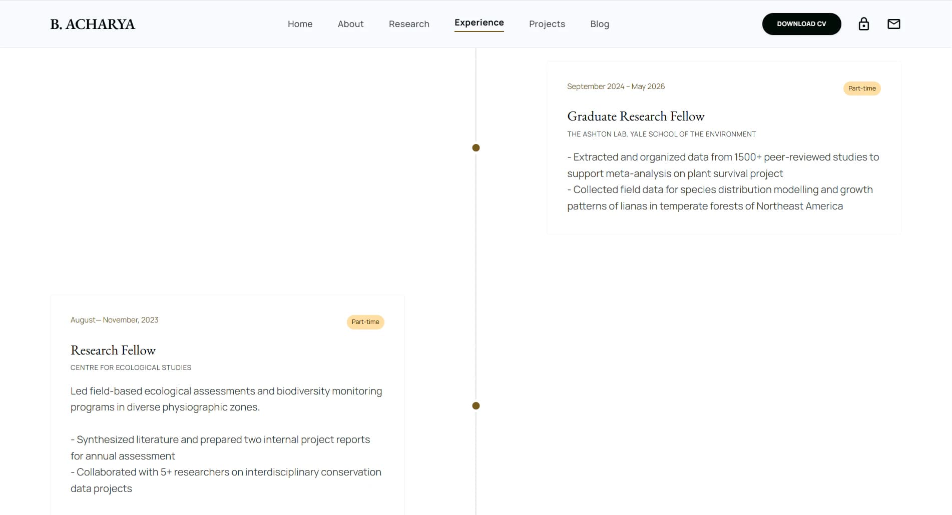 Bishwabandhu portfolio experience timeline