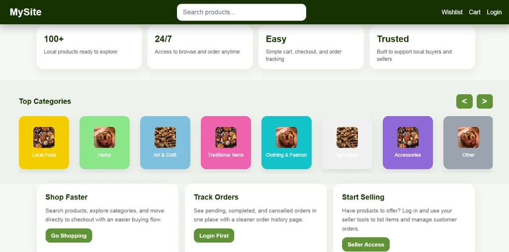 Hamro Bazar top categories and marketplace buyer/seller features