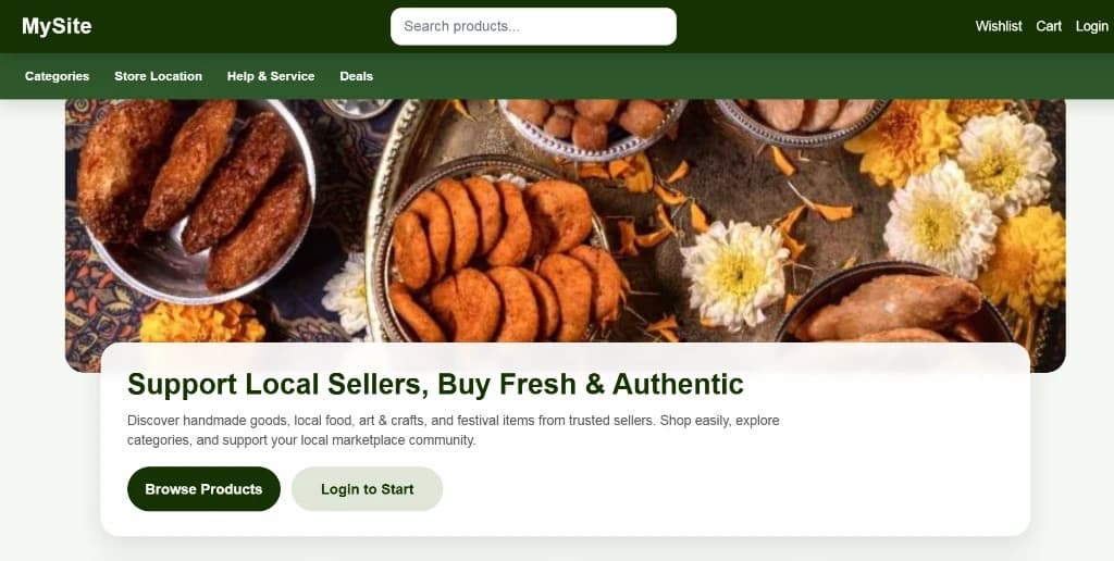 Hamro Bazar local marketplace platform homepage