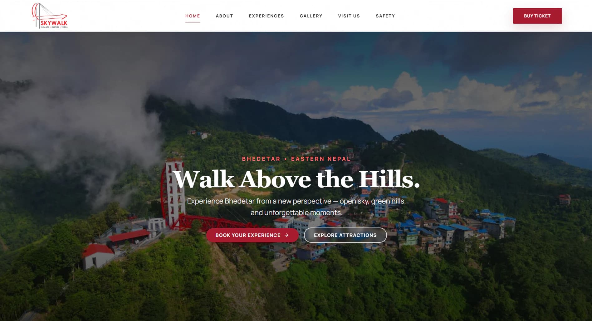 Skywalk Bhedetar website homepage
